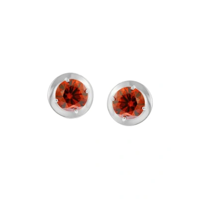 Abbildung von Acalee Damen Ohrringe 925 Silber Zirkonia Ohrstecker Granatrot zauberhafter Ohrschmuck für Frauen, wunderschönes Accessoire und edle Geschenkidee 70 1049 16