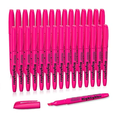 Abbildung von Shuttle Art Textmarker, 30 rosa, schnell trocknender, ungiftiger, fluoreszierender Marker mit leuchtenden Farben und Meißelspitze, geeignet für Erwachsene Kinder, ideal Zuhause