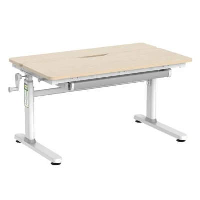 Abbildung von HOKO® Ergo Study Table COMPAKT Plus Schülerschreibtisch in Holzoptik, Luca,manuell höhenverstellbar (54 76 cm), neigbare Tischplatte (0 50), Kinder und Jugendschreibtisch,Größe von 100 x 60 cm