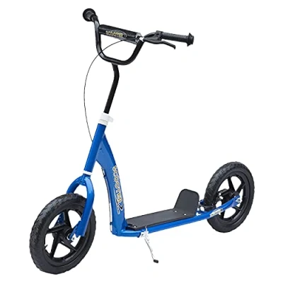 Abbildung von Kinderroller mit Hinterbremse 12 Zoll Scooter Tretroller EVA Blau
