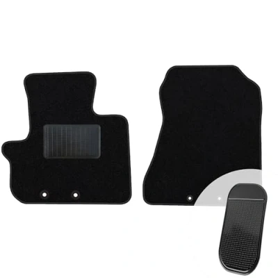 Abbildung von moto MOLTICO Vorne Fußmatten Auto Velours Autoteppiche Schwarz Automatten Set 2 teilig passend für Toyota IQ 2009 2016