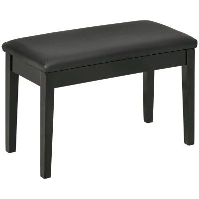 Abbildung von HOMCOM Klavierbank Klavierhocker mit versteckten Stauraum, Pianobank Lederkissen (bis 150 KG Belastbar, 1 St., Schwarz), 75 x 35 49 cm