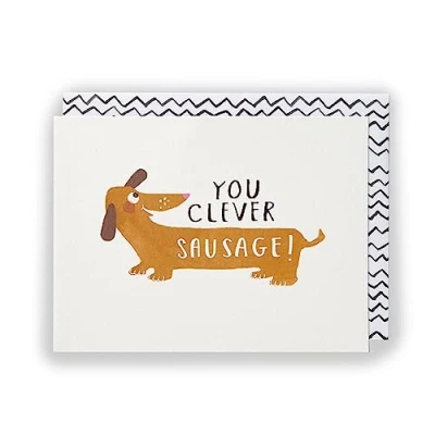 Abbildung von Kindred Glückwunschkarte mit Aufschrift &quot;You Clever Sausage&quot;, zum Schulabschluss