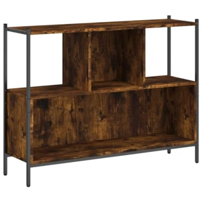 Abbildung von vidaXL Bücherregal, Regal mit viel Stauraum, Bücherschrank Standregal für Wohnzimmer Büro Schlafzimmer, Lagerregal Aktenregal, Räuchereiche Holzwerkstoff