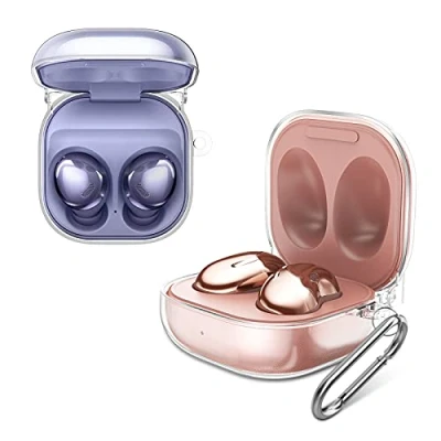 Abbildung von Fintie Hülle für Samsung Galaxy Buds FE 2023/Galaxy 2 Pro 2022/Galaxy 2021/Galaxy Live 2020, Transparent Hartschale Case Schutzhülle, Durchsichtig