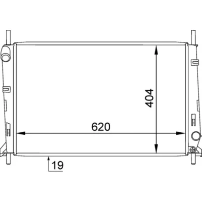 Abbildung von MAHLE ORIGINAL CR 1138 000S Kühler, Motorkühlung für Fahrzeuge mit/ohne Klimaanlage 620 404 19 Kühlrippen mechanisch gefügt FORD: Cougar Coupe