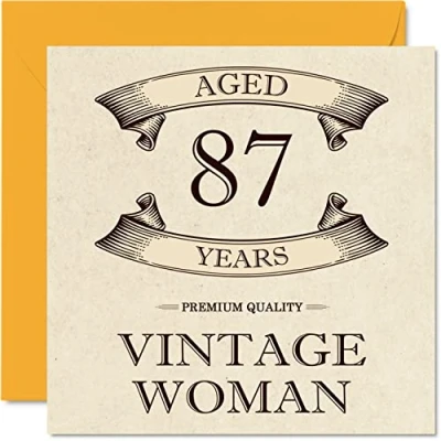 Abbildung von Stuff4 Geburtstagskarte zum 87. Geburtstag für Frauen Alter 87 Jahre lustige Mama Schwester Ehefrau Oma Tante, 145 mm x Damen Grußkarten,