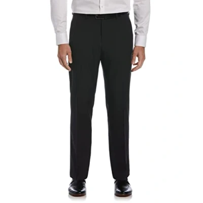 Abbildung von Perry Ellis Herren Portfolio Performance Anzughose, Moderne Passform, bügelfrei, Flache Vorderseite, Stretch (Taillengröße 30 42) Klassische Hose, Schwarz kariert, 33W / 32L