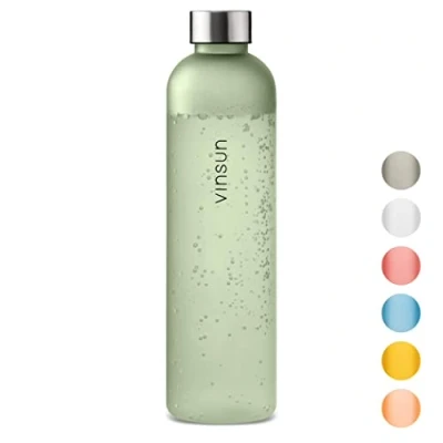 Abbildung von Vinsun Trinkflasche 650ml, Kohlensäure geeignet, auslaufsicher, Tritan, BPA frei, bruchsicher, Geruchs und Geschmacksneutral, auslaufsicher