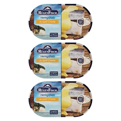 Abbildung von 3er Pack Rügen Fisch Heringsfilets in Senf Creme (3 x 200 g)