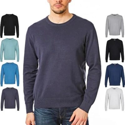 Abbildung von Castle Point CSPKNT003 Herren Strickpullover mit Rundhalsausschnitt, Marine, Groß
