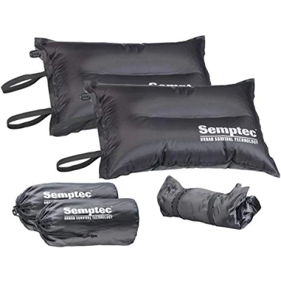 Abbildung von Semptec Urban Survival Technology Isolier Sitzkissen: 2er Set selbstaufblasende Camping Kopf und Sitz Kissen (Sitzkissen selbstaufblasend, Sitzkissen zum Aufpusten, Nackenkissen aufblasbar)