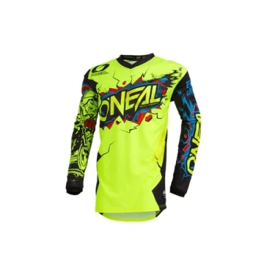Abbildung von O&#039;NEAL Motocross Trikot Enduro Motorrad Passform für Maximale Bewegungsfreiheit, Eingenähter Ellbogenschutz, Atmungsaktiv Element Jersey Villain Erwachsene Neon Gelb Größe XXL