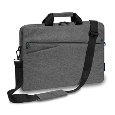 Abbildung von Pedea Laptoptasche *Fashion* Notebook Tasche bis 13,3 Zoll Laptop Umhängetasche mit Schultergurt Laptophülle grau/blau Notebooktasche für Damen &amp; Herren