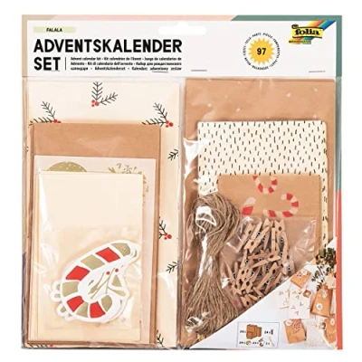 Abbildung von Folia ewige Kalender Adventskalender Set Falala 97 teilig.