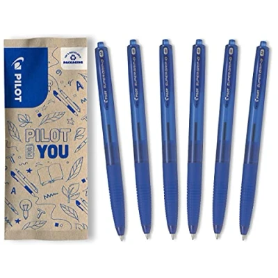 Abbildung von PILOT Super Grip G, Druckkugelschreiber, 6er Set in M (Blau)