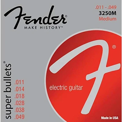 Abbildung von Fender Bass Saiten aus vernickeltem Stahl, Runddraht, 1 Stück 11 49 Super Bullets