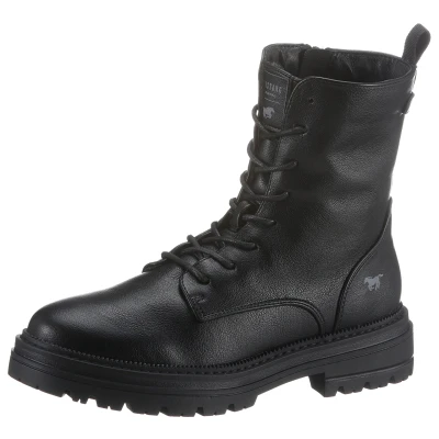 Abbildung von Mustang Schnürstiefelette, Damen, Größe: 37, Schwarz Schuhe