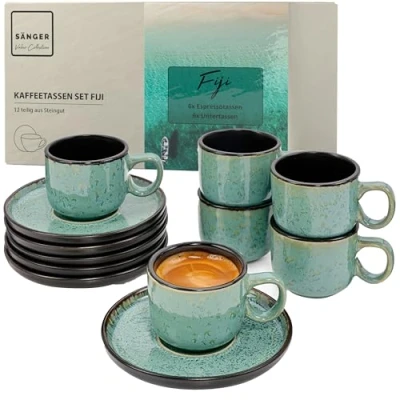 Abbildung von SÄNGER Espressotasse Set Fiji, Steingut, Espressotassen für 6 Personen, 80 ml, VALUE COLLECTION