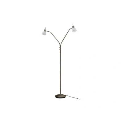 Abbildung von Lindby Stehlampe Gwendolin, Leuchtmittel nicht inklusive, Modern, Glas, Metall, weiß alabaster, nickel satiniert, 2 flammig