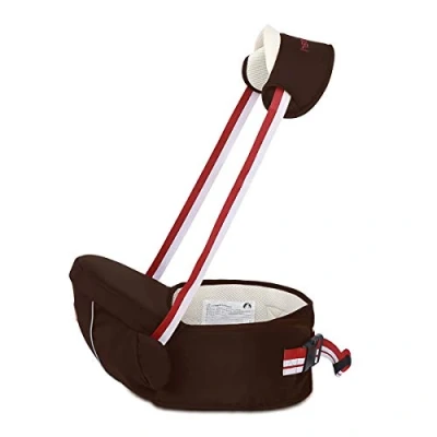 Abbildung von SONARIN Multifunktionaler Hipseat Baby Carrier Babytrage,Freie Größe,Kleinkind Hüft Sitzträger,Vorderer Träger Gurt,4 tragende Positionen(Braun)