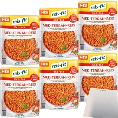 Abbildung von Reis Fit Express mediterran 6er Pack (6x250g Packung) + usy Block