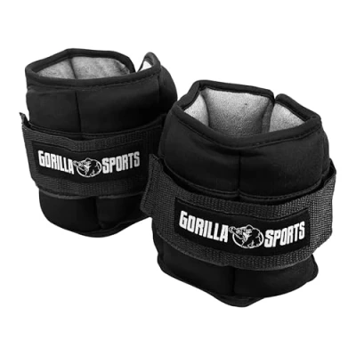 Abbildung von GORILLA SPORTS Gewichtsmanschette Set, 0,45kg 2,25 kg je Gelenk, Neopren, Farbwahl Ankle Weights