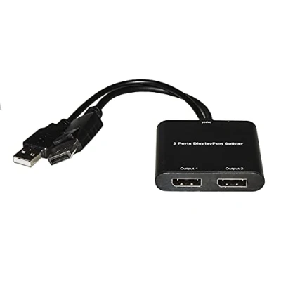 Abbildung von LKADAT136 LINK Splitter 2 Ports Displayport mit USB Stromversorgung und MST Funktion