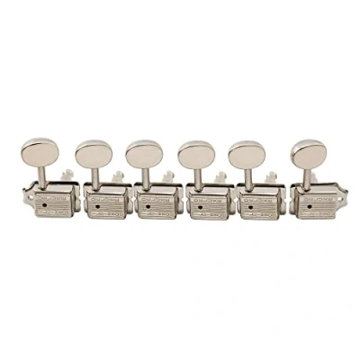Abbildung von Wilkinson Deluxe WJ55 Vintage 6 in Line Split Post Gitarre Tuners Mechaniken Machine Heads Tuning Pegs Stimmwirbel für Classic Vibe Fender Strat/Tele Style E Gitarre, Nickel