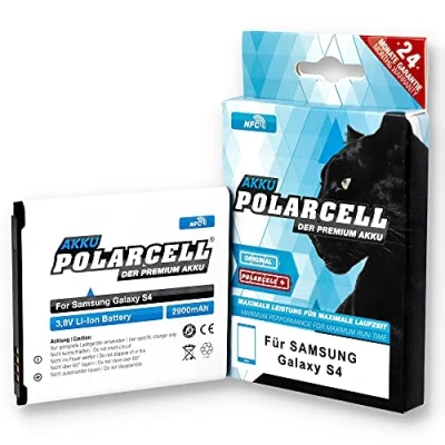 Abbildung von PolarCell NFC Akku für Samsung Galaxy S4 GT i9500 LTE i9505 ersetzt Original Batterie EB B600BE B600BU B600BC Starke 12% mehr Leistung: 2900mAh DuoS LTE+ Active