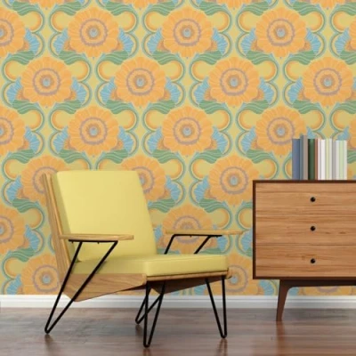 Abbildung von A.S. Création Vliestapete &quot;Retro Chic Blumen Tapete Mustertapete Vintage Blumen&quot;, matt, Blattmuster für Schlafzimmer Küche Wohnzimmer Flur