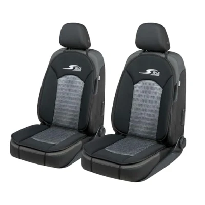 Abbildung von Walser Car Comfort Auto Sitzauflage S Race 2 er Set, Auszeichnung Sehr Gut* Autositzauflage, Sitzkissen PKW, Stück Universal Sitzschoner, Vordersitze anthrazit/schwarz