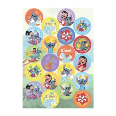 Abbildung von Dekora, Stitch Mini Oblaten, Essbare Dekorationen für Cupcakes, Muffins und Plätzchen, Rund 3,4 CM