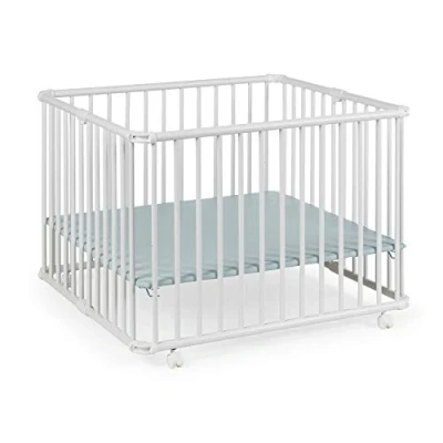 Abbildung von Geuther 2261 Laufgitter Lucilee Passung: 90 cm x 97 3 fach werkzeuglos höhenverstellbar gepolsterter Laufstall in 4 Farbvarianten und 7 Designs erhältlich Farbe: Weiß Muster: Mint