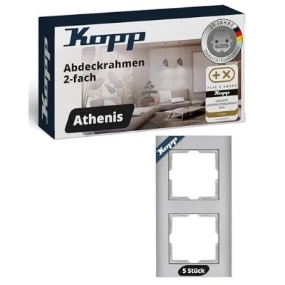 Abbildung von Kopp Athenis Profipack mit 5 Abdeckrahmen 2 fach, stahlfarben, 402647100
