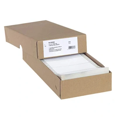 Abbildung von HERMA 8166 Computeretiketten endlos, 111,76 x 48,4 mm, 1 bahnig, 2000 Stück, selbstklebend, Endlosetiketten Aufkleber mit Führungslochrand, matt, blanko Papier Computer Etiketten, weiß