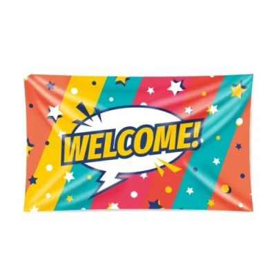Abbildung von PD Party 7036135 XXL Flagge Banner Festliche Feier Partei Dekoration Welcome, 150cm Länge x 90cm Breite 0.1cm Höhe