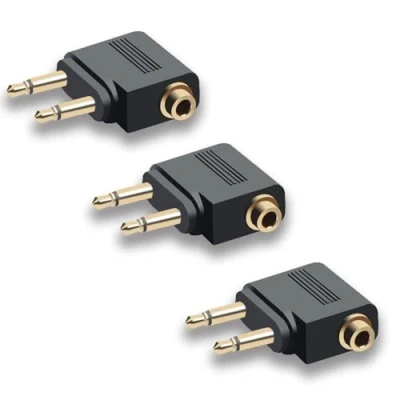 Abbildung von IZyufan 3 Stück Flugzeug Adapter, Airline Adapter Flugzeugadapter 3,5 mm Stereo Buchse Audio für Kopfhörer alle Airlines