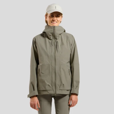 Abbildung von ODLO Regenjacke / wasserabweisende Jacke vetiver, Damen, Größe: 34/36, Vetiver