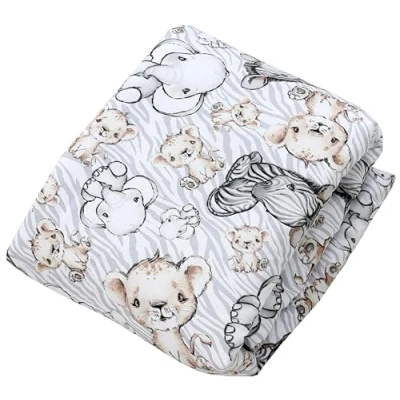 Abbildung von TupTam Baby Spielmatte Kinder Große Spieldecke Gepolstert XXL Krabbeldecke 120 x cm Babyzimmer Schlafteppich, Farbe: Rund cm/Safari