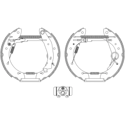 Abbildung von TEXTAR Shoe Kit Pro 84052900 Bremsensatz, Trommelbremse mit Radbremszylinder, Stellelement CITROËN: Berlingo / First I, Xsara Picasso