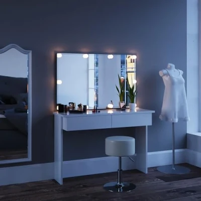 Abbildung von Vicco Schminktisch Azur, Weiß, 120 cm mit Hocker
