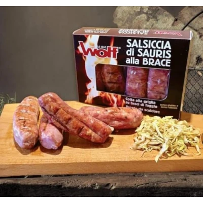 Abbildung von Wolf Sauris Salsiccia di alla brace gegrillte geräucherte Bratwürste vakuumiert 250gr