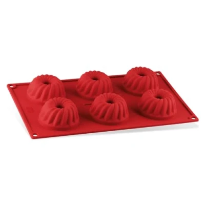 Abbildung von Dr. Oetker 1270 Mini Gugelhupfform 6 er Silikon Flexxibel, Gugelhupf Backform, für süße Gugelhupfe, praktisches Plastik Silikon, Menge: 1 Stück