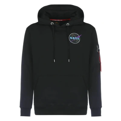 Abbildung von Alpha Industries DARK SIDE Kapuzenpullover, Herren, Größe: Small, Black neon purple
