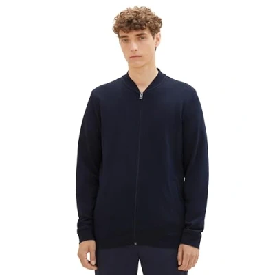 Abbildung von TOM Tailor Denim Sweatjacke, Herren, Größe: Large, Sky captain blue