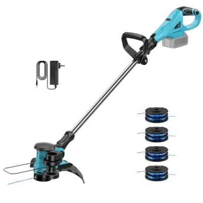 Abbildung von 21V Akku Rasentrimmer Mit 4.0AH und Ladegerät,2 in 1 Elektrischer Multifunktions Grass Trimmer/Kantenschneider,4 Grasseil,Freischneider für Rasenschneiden Garten, Hof. (Ohne Batterie)