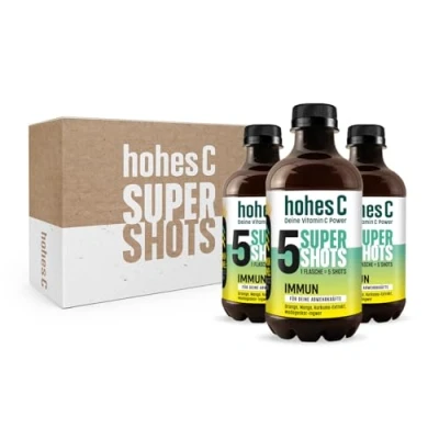 Abbildung von Hohes C Super Shots Immun (3 x 330ml) Starke Abwehrkräfte mit Orange, Mango, Ingwer, Kurkuma Extrakt vegan, ohne Zuckerzusatz &amp; Konservierungsstoffe