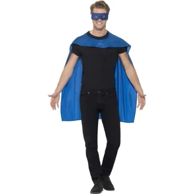Abbildung von Smiffys Umhang, Blau, mit Augenmaske