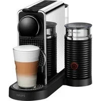 Abbildung von Nespresso Krups XN630D Citiz &amp; Milk Platinum Kaffeekapselmaschine 4 programmierbare Tasten Heißwasserfunktion Entkalkungsalarm Energiesparmodus nach 2 Min. retro Design Edelstahl/Schwarz